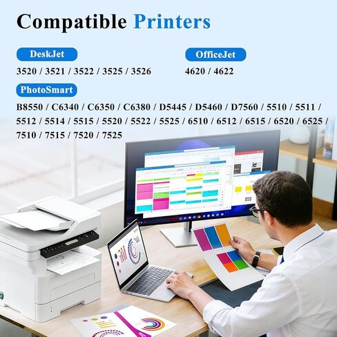 564XL Black Ink Cartridges Compatible for HP 564 Black Ink Cartridges Combo Pack Work with HP Printer DeskJet 3520 3521 3522 3525 3526 OfficeJet 4620 4622 PhotoSmart 5510 Printer Black 564 (2 Pack) in Saudi Arabia