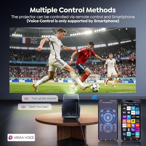 جهاز عرض ذكي 4K [VIDAA Live TV & 36W Dolby & Voice Control] مع WiFi6 وبلوتوث، جهاز عرض قصير المدى متوافق مع Netflix، التركيز التلقائي AI، HDR10، جهاز عرض المسرح المنزلي للأفلام الخارجية in Kuwait