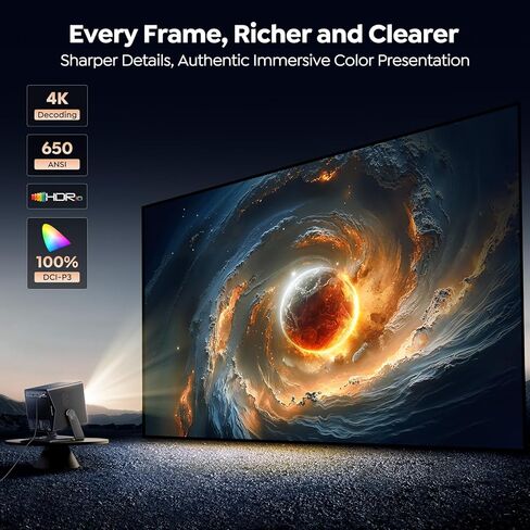 جهاز عرض ذكي 4K [VIDAA Live TV & 36W Dolby & Voice Control] مع WiFi6 وبلوتوث، جهاز عرض قصير المدى متوافق مع Netflix، التركيز التلقائي AI، HDR10، جهاز عرض المسرح المنزلي للأفلام الخارجية in Kuwait