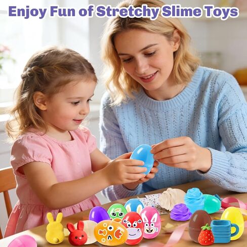 24pcs Prefilled Easter Eggs with Butter Slime, Stuffers Non-Sticky Putty Slime for Kids Easter Fillers Hunt Classroom Prize in Saudi Arabia
