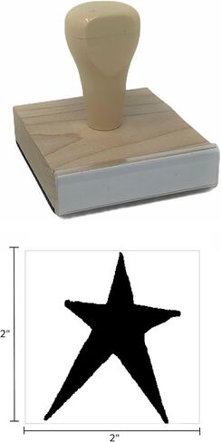 Solid Star Rubber Stamp, 2 X 2'' Wood Stamp in Saudi Arabia