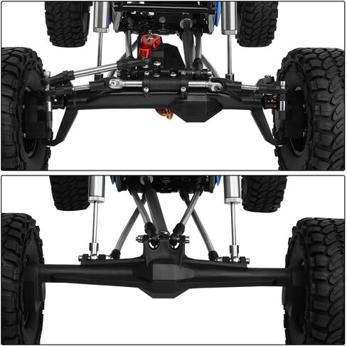 Nylon Front & Rear Portal Axle with Scale Hydraulic Ram for 1/10 RC Crawler Vanquish H10 Optic Capra UTB10 Upgrade in Saudi Arabia