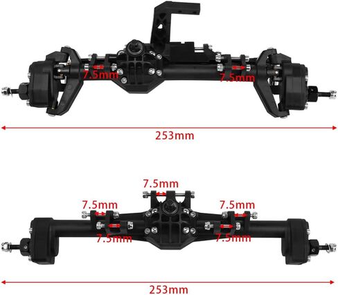 Nylon Front & Rear Portal Axle with Scale Hydraulic Ram for 1/10 RC Crawler Vanquish H10 Optic Capra UTB10 Upgrade in Saudi Arabia