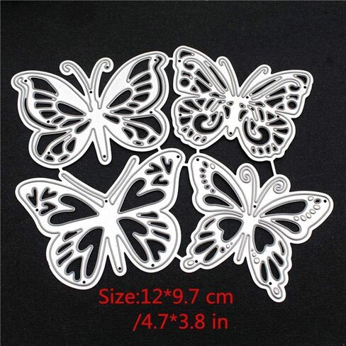 Butterfly Metal Cutting Dies for Card Making, 4 Pieces, Scrapbooking and Paper Crafts DIY Templates in Saudi Arabia