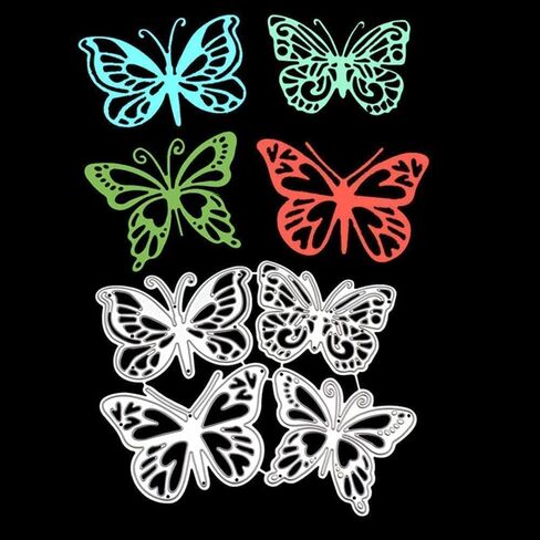 Butterfly Metal Cutting Dies for Card Making, 4 Pieces, Scrapbooking and Paper Crafts DIY Templates in Saudi Arabia