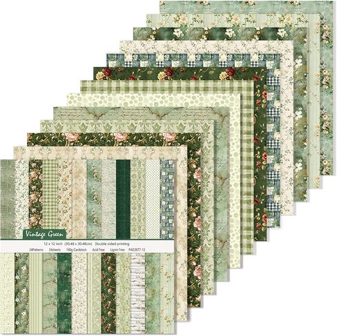 24 Sheets/24 Designs Scrapbook Paper Double Sided Boho Floral decorative craft Pattern Paper for DIY Cards, Junk Journaling, Scrapbooking Supplies and Photo Album Decor (Pink-2078, 12x12 Inch) in Kuwait