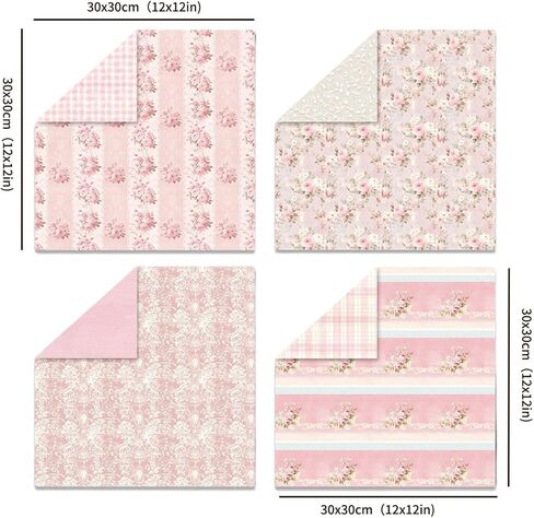 24 Sheets/24 Designs Scrapbook Paper Double Sided Boho Floral decorative craft Pattern Paper for DIY Cards, Junk Journaling, Scrapbooking Supplies and Photo Album Decor (Pink-2078, 12x12 Inch) in Kuwait
