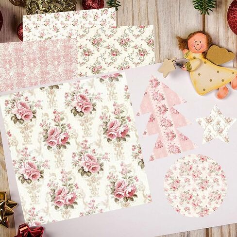 24 Sheets/24 Designs Scrapbook Paper Double Sided Boho Floral decorative craft Pattern Paper for DIY Cards, Junk Journaling, Scrapbooking Supplies and Photo Album Decor (Pink-2078, 12x12 Inch) in Kuwait