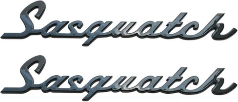 قطعتان من لوحة اسم Sasquatch الكلاسيكية وشعار شارة ثلاثية الأبعاد متوافقة مع Ford Bronco SUV/Sport (أسود) in Kuwait