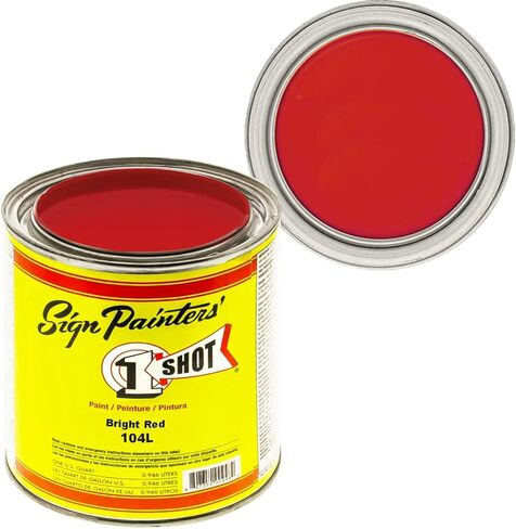 1 Shot Lettering Enamel Paint, Professional Pinstriping and Lettering Paint 1 QUART (32 Fl. Oz) 199L/04 (199L- Lettering Black) in Saudi Arabia