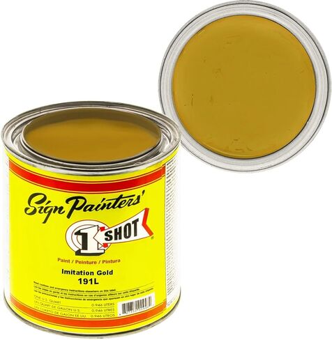 1 Shot Lettering Enamel Paint, Professional Pinstriping and Lettering Paint 1 QUART (32 Fl. Oz) 199L/04 (199L- Lettering Black) in Saudi Arabia