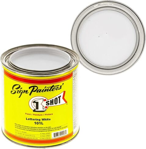 1 Shot Lettering Enamel Paint, Professional Pinstriping and Lettering Paint 1 QUART (32 Fl. Oz) 199L/04 (199L- Lettering Black) in Saudi Arabia