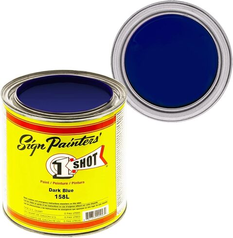 1 Shot Lettering Enamel Paint, Professional Pinstriping and Lettering Paint 1 QUART (32 Fl. Oz) 199L/04 (199L- Lettering Black) in Saudi Arabia