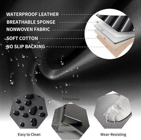 Car Seat Covers Fit for Honda Civic 1996-2026 Nappa Leather Full Coverage Fit Automotive Seat Covers with Breathable, Anti-Slip & Waterproof Protectors (Beige,Full Set) in Kuwait