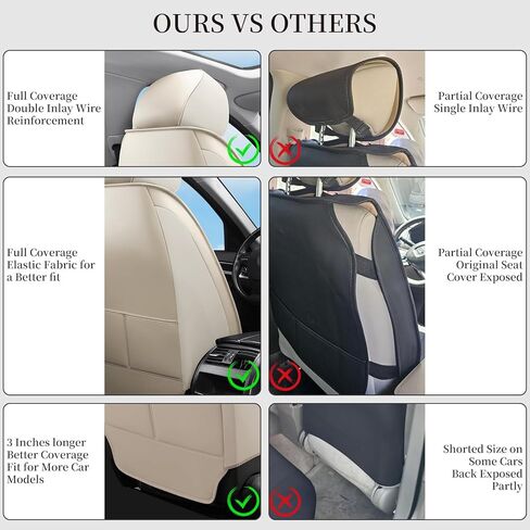 Car Seat Covers Fit for Honda Civic 1996-2026 Nappa Leather Full Coverage Fit Automotive Seat Covers with Breathable, Anti-Slip & Waterproof Protectors (Beige,Full Set) in Kuwait