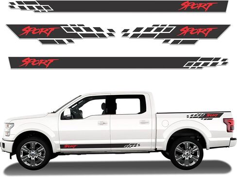Racing Stripes for Cars, Car Side Decals and Graphics - Racing Stripes for Trucks, Compatible with Sedan, SUV, Pickup Truck, Decoration, 4pcs in Saudi Arabia