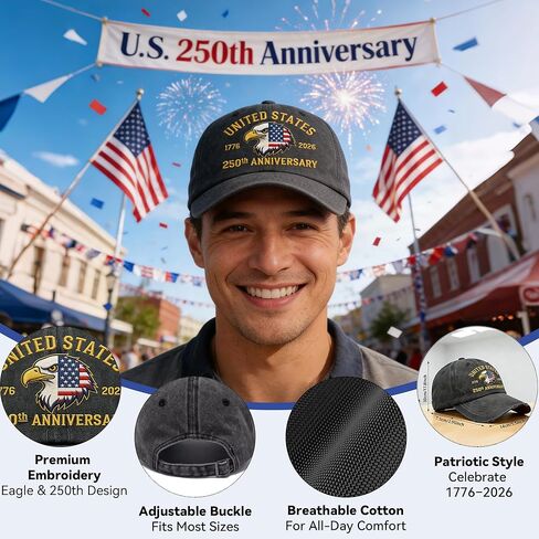 USA 250th Anniversary Merchandise Gift Set – 250 Anniversary USA Hat, 250th Socks, Anniversary Commemorative Coin & 250th Car Magnet – America 250 Merchandise Patriotic Souvenir in Saudi Arabia