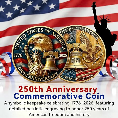 USA 250th Anniversary Merchandise Gift Set – 250 Anniversary USA Hat, 250th Socks, Anniversary Commemorative Coin & 250th Car Magnet – America 250 Merchandise Patriotic Souvenir in Saudi Arabia