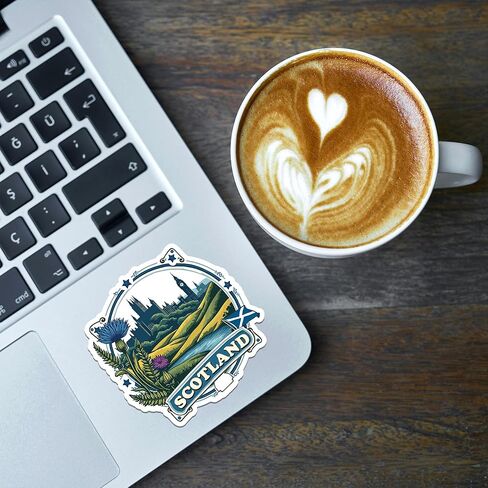 Scotland Sticker 8 Pcs (Large Size) Vinyl Stickers Laptop Waterproof Decal for Car Bumper Water Bottle Notebook Luggage Window Party Birthday Decorations - Size 4 Inches in Saudi Arabia