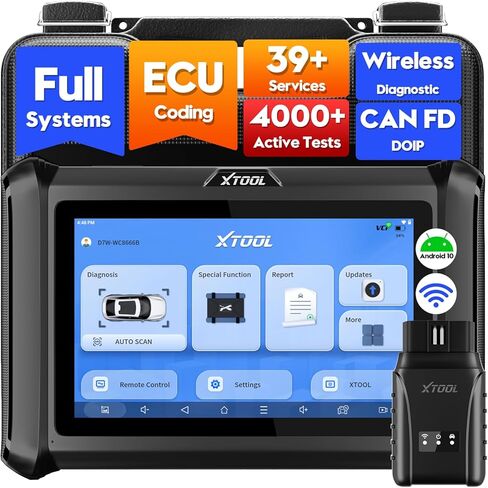 XTOOL D7W Wireless OBD2 Scanner Diagnostic Tool 2024 Upgraded Ver. of D7, Bidirectional Scan Tool, ECU Coding, 36+ Resets, CAN FD & DoIP, All System Scanner for Car with 3-Year Update in Saudi Arabia