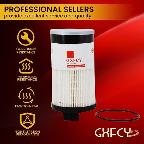 استبدال فلتر فاصل مياه الوقود FS20081 لـ PF46171 L20081 A245007 RH32032 SF57030 متوافق مع محركات 2017 ISB ISL DD5 DD8 (عبوة من 3) in Kuwait