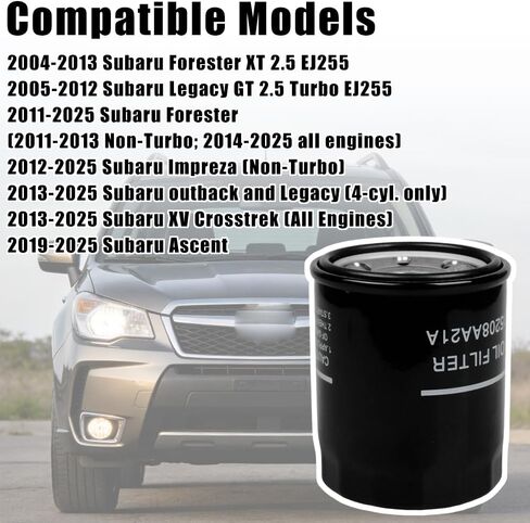 فلتر زيت 15208AA21A مناسب للمناطق النائية/ليجاسي/امبريزا/فورستر/XV Crosstrek/Ascent 2004-2025 استبدل 15208AA160، 15208AA15A، SOA6351520815، 15208AA20A in Kuwait