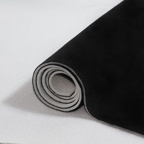 Suede Headliner Fabric with Foam Backing Black Suede Headliner Interior Material for Car/Truck/SUV/RV Roof, Home Repair/DIY Headliner Material Auto Headliner Fabric (Black, 96" L×60" W) in Saudi Arabia