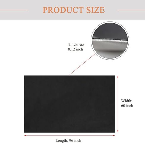 Suede Headliner Fabric with Foam Backing Black Suede Headliner Interior Material for Car/Truck/SUV/RV Roof, Home Repair/DIY Headliner Material Auto Headliner Fabric (Black, 96" L×60" W) in Saudi Arabia