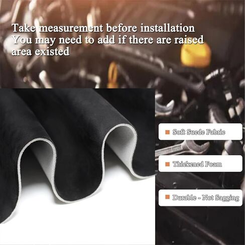 Suede Headliner Fabric with Foam Backing Black Suede Headliner Interior Material for Car/Truck/SUV/RV Roof, Home Repair/DIY Headliner Material Auto Headliner Fabric (Black, 96" L×60" W) in Saudi Arabia