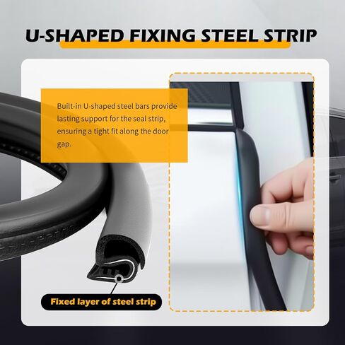 2PCS 2.62FT B Pillar Sealing Strip,Upgraded Rubber Car Door Seal Strip B Pillar with U-Shaped Fixing Steel Strips,Dust-Proof & Noise-Reducing Car Door Weather Stripping in Kuwait