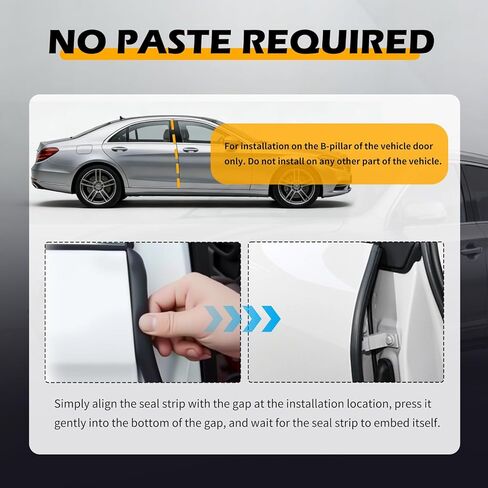 2PCS 2.62FT B Pillar Sealing Strip,Upgraded Rubber Car Door Seal Strip B Pillar with U-Shaped Fixing Steel Strips,Dust-Proof & Noise-Reducing Car Door Weather Stripping in Kuwait