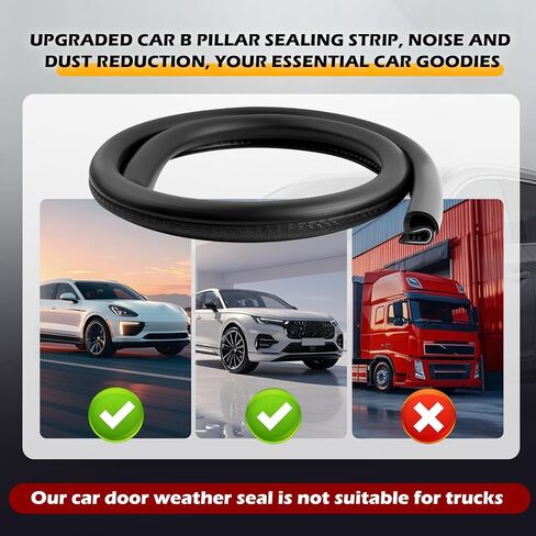 2PCS 2.62FT B Pillar Sealing Strip,Upgraded Rubber Car Door Seal Strip B Pillar with U-Shaped Fixing Steel Strips,Dust-Proof & Noise-Reducing Car Door Weather Stripping in Kuwait