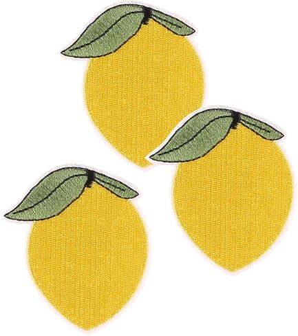 Yellow Lemon Patch Embroidered Cartoon Patch Iron On Motif Applique DIY Clothes T-Shirts Jackets Jeans Sweatshirts Backpacks Bookbag (3 PCS.) in Kuwait