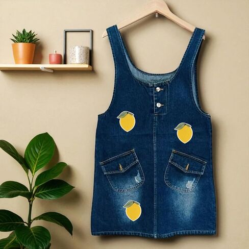 Yellow Lemon Patch Embroidered Cartoon Patch Iron On Motif Applique DIY Clothes T-Shirts Jackets Jeans Sweatshirts Backpacks Bookbag (3 PCS.) in Kuwait