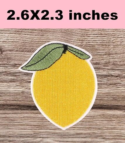 Yellow Lemon Patch Embroidered Cartoon Patch Iron On Motif Applique DIY Clothes T-Shirts Jackets Jeans Sweatshirts Backpacks Bookbag (3 PCS.) in Kuwait