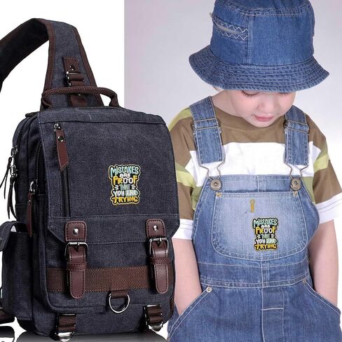 Mistakes are Proof You are Trying Motivational Embroidered Iron On Patch - Colorful Typography Design for DIY Backpack, Jacket, Notebook in Kuwait