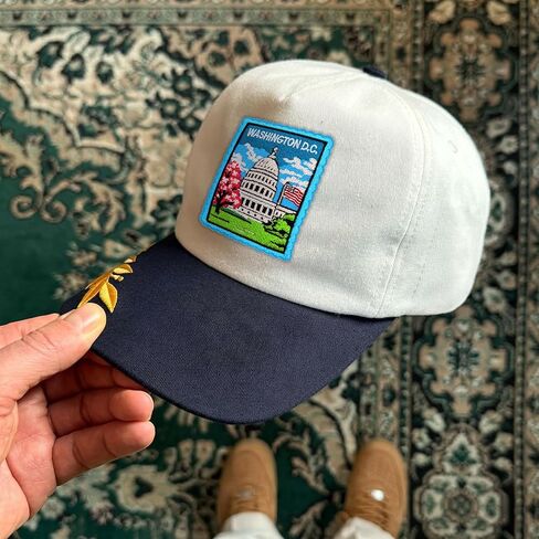 Washington DC Travel Stamp Patch 3 Inch Vintage Postage Capitol USA City Souvenir Embroidered Patches Sew On Iron On for Backpack, Jacket, Hat, Jeans DIY Clothes Accessories Gift in Kuwait