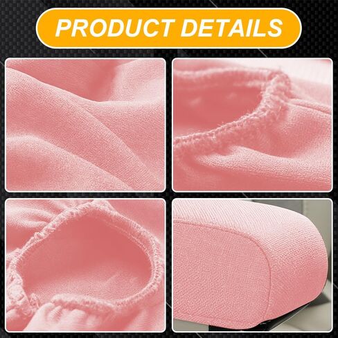2 PCS Car Front Seat Armrest Covers, Car Seat Armrest, Elastic Fabric Auto Seat Armrest Protectors, Universal Replacement Center Console Lid Skin Protectors for Car SUV Truck Van (Pink) in Saudi Arabia