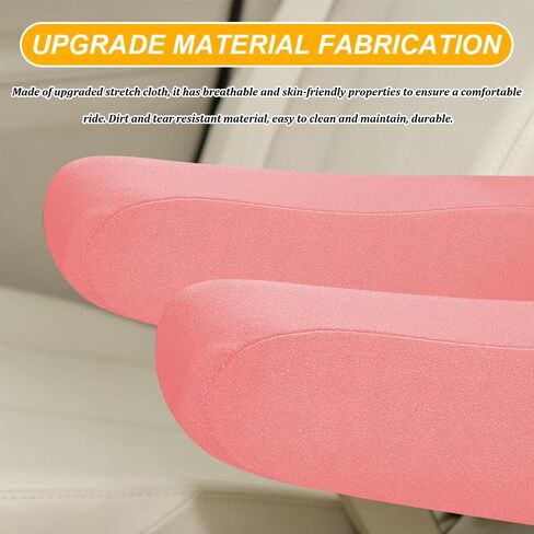 2 PCS Car Front Seat Armrest Covers, Car Seat Armrest, Elastic Fabric Auto Seat Armrest Protectors, Universal Replacement Center Console Lid Skin Protectors for Car SUV Truck Van (Pink) in Saudi Arabia