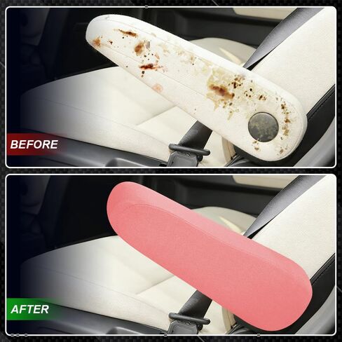 2 PCS Car Front Seat Armrest Covers, Car Seat Armrest, Elastic Fabric Auto Seat Armrest Protectors, Universal Replacement Center Console Lid Skin Protectors for Car SUV Truck Van (Pink) in Saudi Arabia