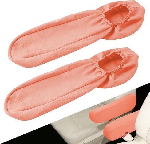 2 PCS Car Front Seat Armrest Covers, Car Seat Armrest, Elastic Fabric Auto Seat Armrest Protectors, Universal Replacement Center Console Lid Skin Protectors for Car SUV Truck Van (Pink) in Saudi Arabia