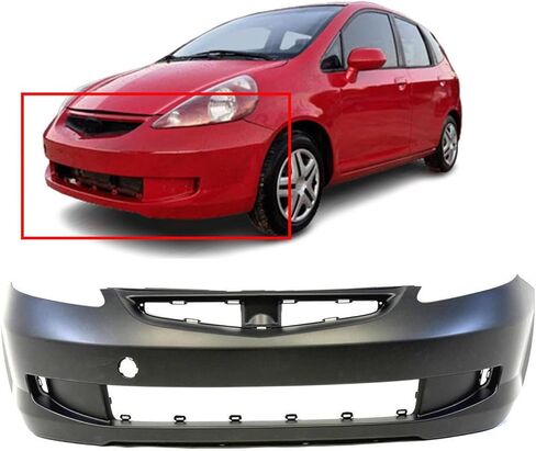 FitParts متوافق مع غطاء المصد الأمامي Honda Fit 2007-2008. قاعدة DX LX هاتشباك 07-08. جديدة ومعدة وجاهزة للطلاء. HO1000248 04711SLNA71ZZ in Kuwait