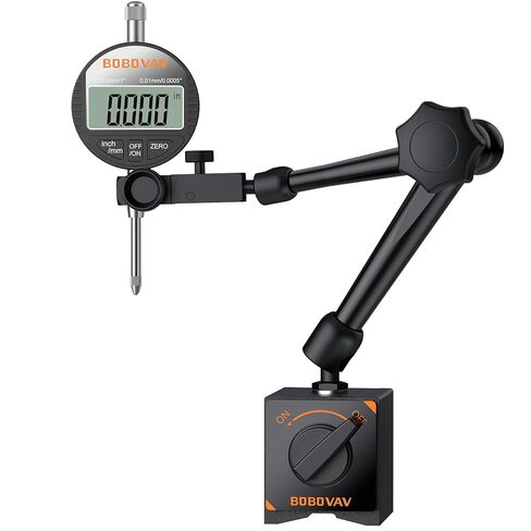 Magnetic Base Stand Holder for Dial Indicator - 176lbs/80kg Max Pull, 3 Adjustable Joints, 3/8 Inch Steel Stable Holder for Machine Tool Processing & Precision Inspection in Saudi Arabia