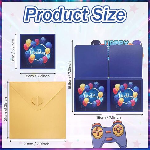 8th Birthday Card Boy, 8 Year Old Birthday Card for Grandson Son Brother Nephew, 3D Pop Up Video Gaming Birthday Greeting Cards, Happy Birthday Decoration Gifts with Notecard & Envelope in Saudi Arabia