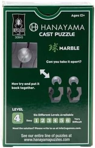 BePuzzled |Marble Hanayama Metal Brainteaser Puzzle Mensa Rated Level 4, for Ages 12 and Up in Saudi Arabia
