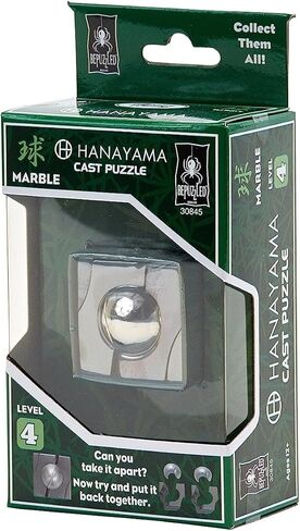 BePuzzled |Marble Hanayama Metal Brainteaser Puzzle Mensa Rated Level 4, for Ages 12 and Up in Saudi Arabia