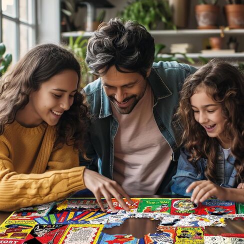 White Mountain 300 Piece Jigsaw Puzzle Retro Collage Puzzles with Large Pieces Gift for Teens and Seniors 18"x24" - Card Games in Kuwait