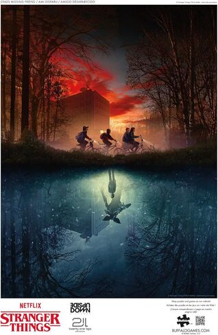 لغز الصور المقطوعة 1000 قطعة من Buffalo Games Stranger Things Missing Friends - 21.25 × 15 بوصة، متعدد الألوان - تجربة تركيب الصور المريحة وهدايا Stranger Things in Kuwait
