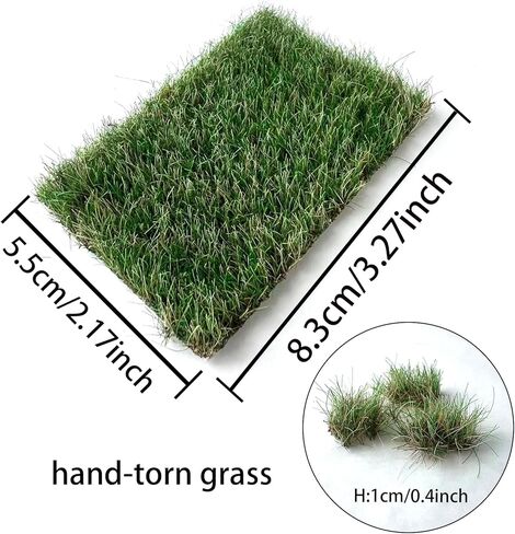 Miniature Grass Tufts (0.4 Inch Height, 5 Colors) - Hand-Tear Grass for Model Railway Diorama, Train Landscape Scenery & Car Diorama Scene Accessories (Autumn Green) in Kuwait