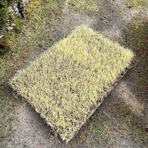 Miniature Grass Tufts (0.4 Inch Height, 5 Colors) - Hand-Tear Grass for Model Railway Diorama, Train Landscape Scenery & Car Diorama Scene Accessories (Autumn Green) in Kuwait